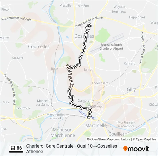 86 Bus Line Map