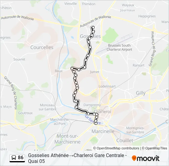 86 Bus Line Map