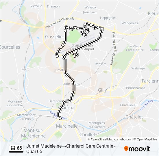 68 bus Line Map