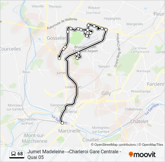 68 Bus Line Map