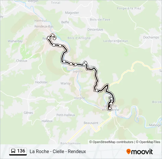 136 Bus Line Map