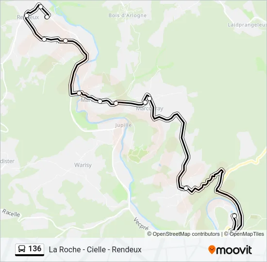 136 Bus Line Map