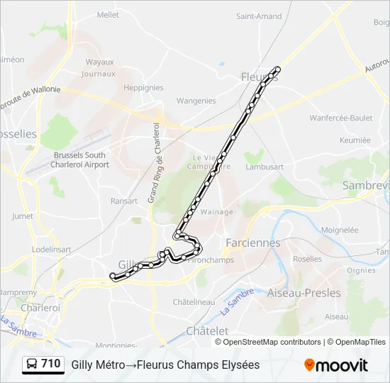 710 Bus Line Map
