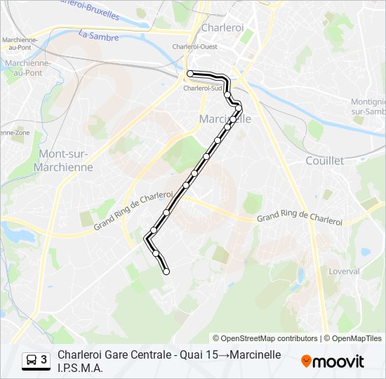 Plan de la ligne 3 de bus