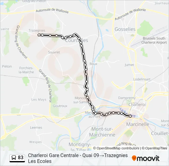 83 Bus Line Map