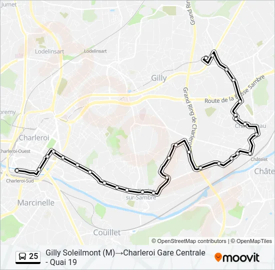 25 Bus Line Map