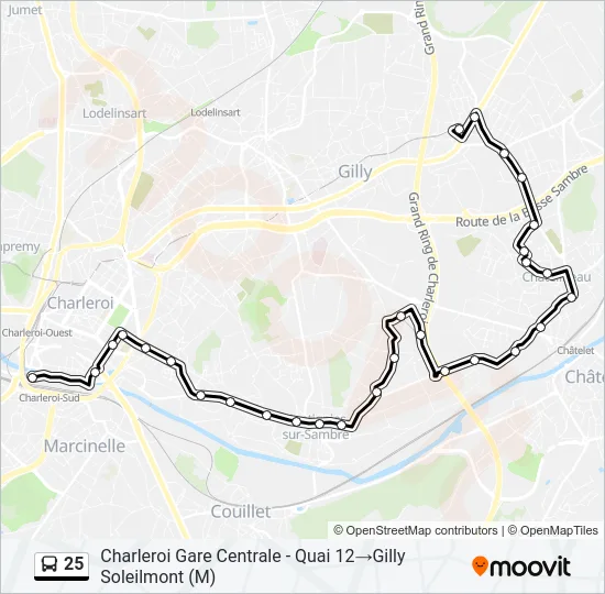 25 Bus Line Map
