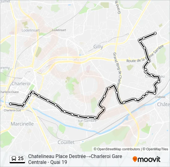 25 Bus Line Map