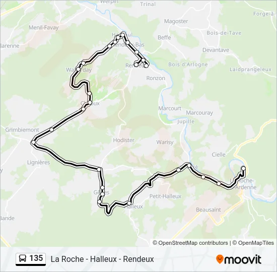 135 Bus Line Map