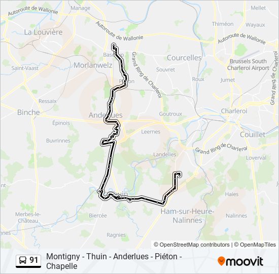 91 bus Line Map