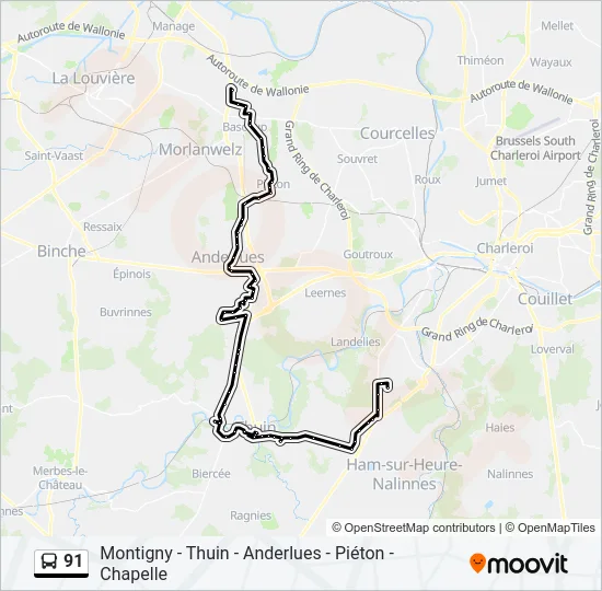 91 Bus Line Map