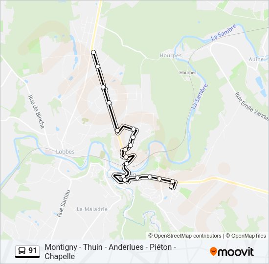 91 bus Line Map