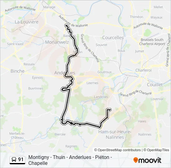 91 Bus Line Map