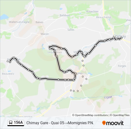 156A bus Line Map