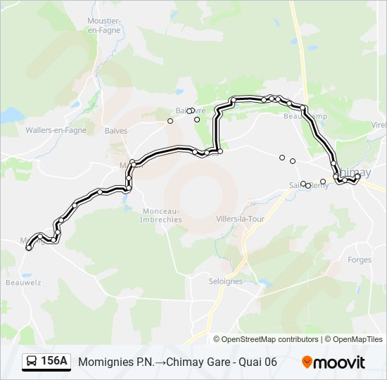 156A bus Line Map