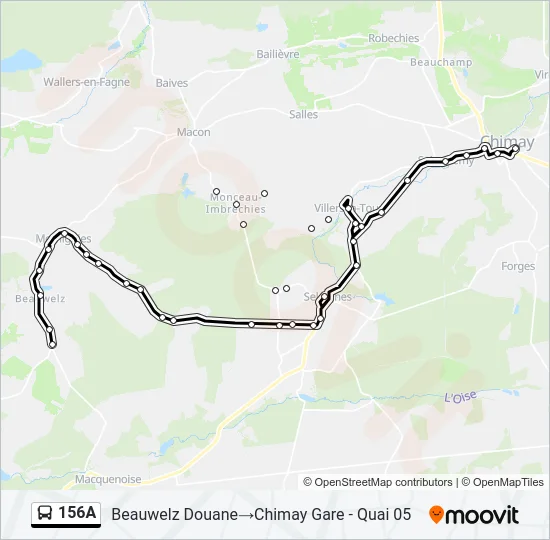 156A Bus Line Map
