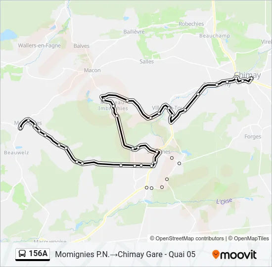 156A Bus Line Map