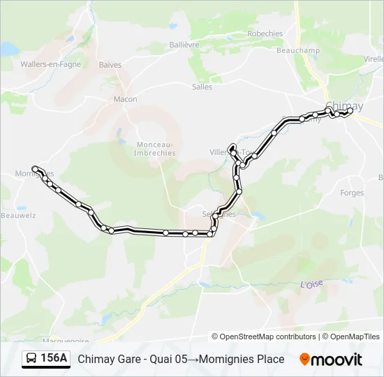 156A Bus Line Map