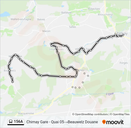 156A Bus Line Map