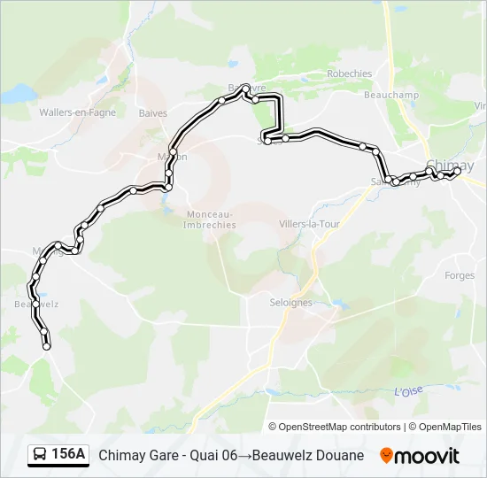 156A Bus Line Map