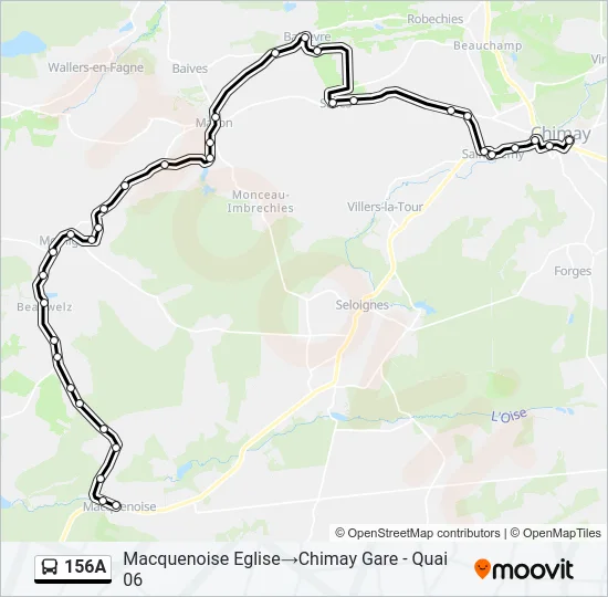 156A Bus Line Map