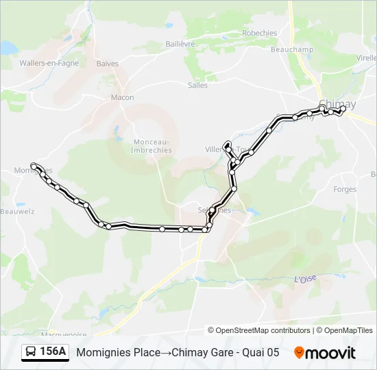 156A Bus Line Map