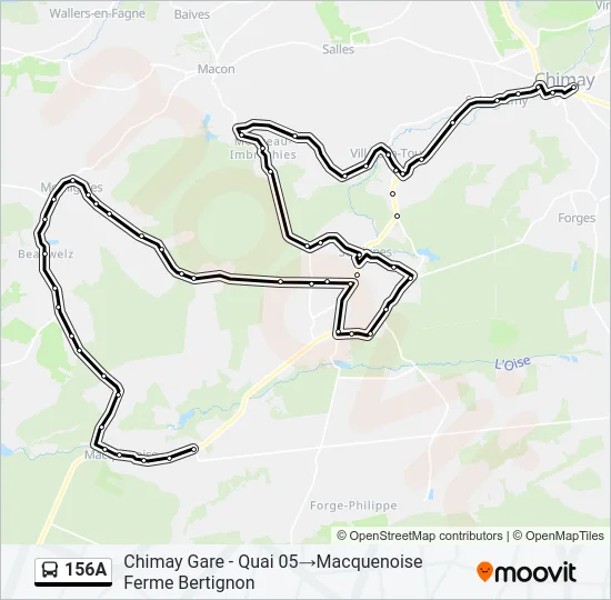 156A Bus Line Map
