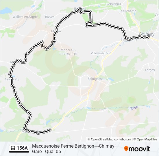 156A bus Line Map