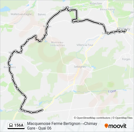 156A Bus Line Map