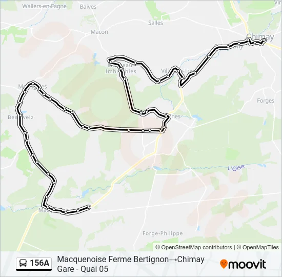 156A Bus Line Map