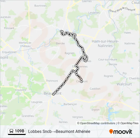 109B Bus Line Map