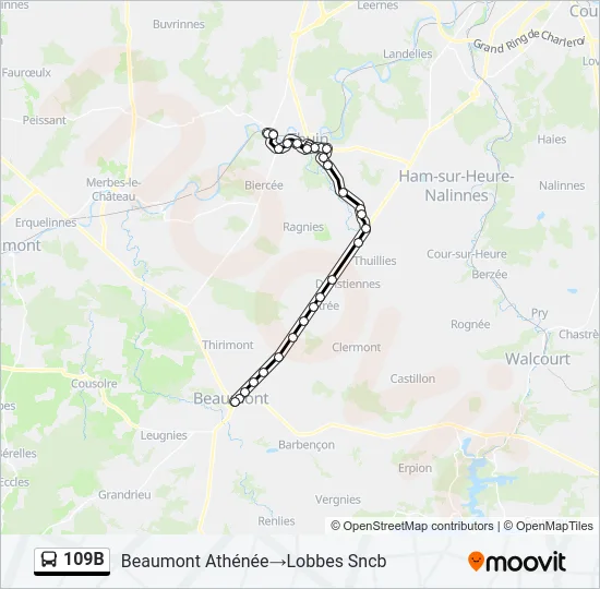 109B Bus Line Map
