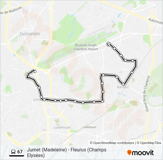67 Bus Line Map