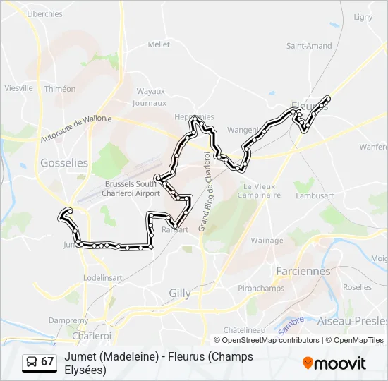 67 Bus Line Map
