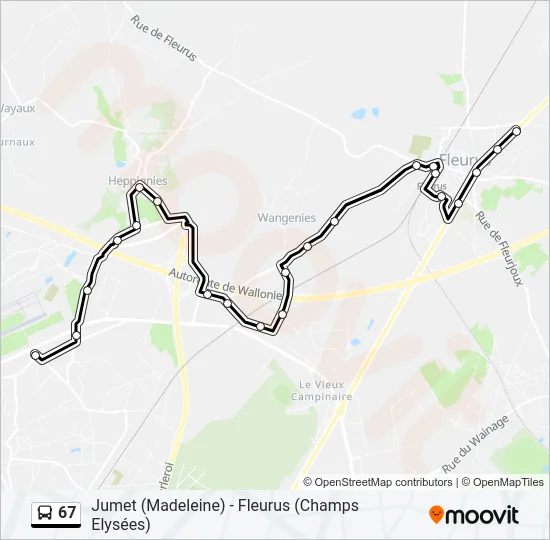 67 Bus Line Map