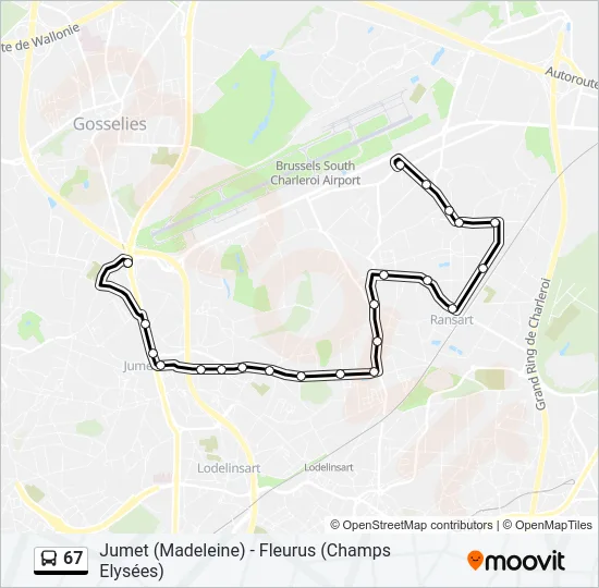 67 Bus Line Map