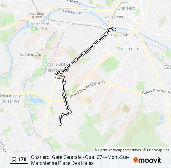 170 bus Line Map