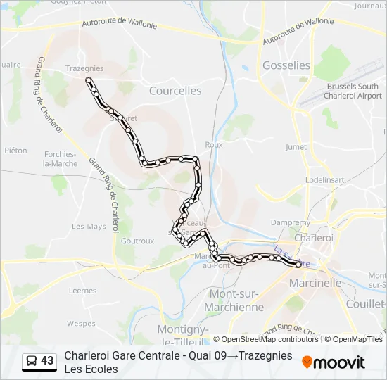 43 Bus Line Map