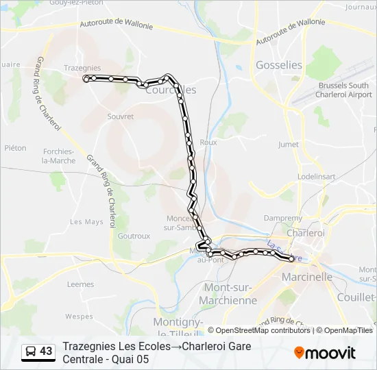 43 Bus Line Map