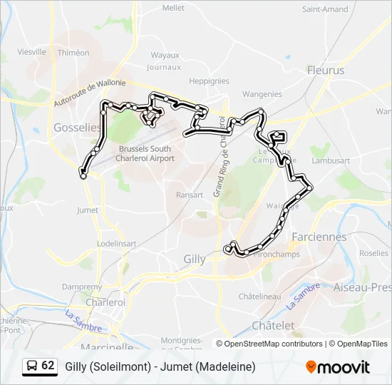 62 Bus Line Map