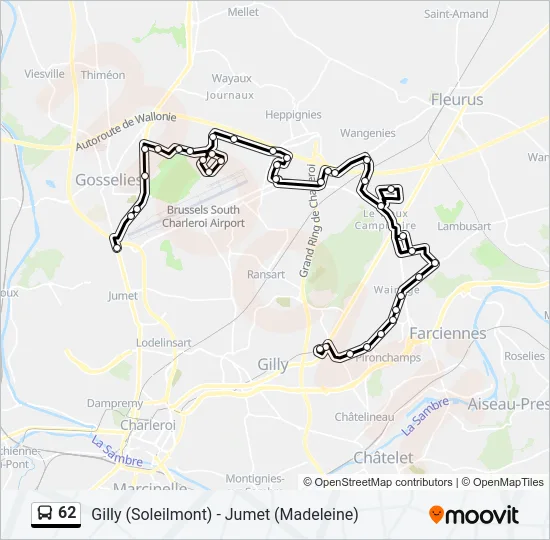 62 Bus Line Map
