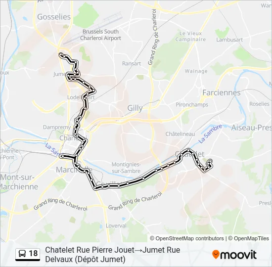 18 Bus Line Map