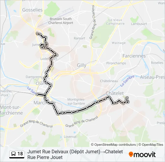 18 Bus Line Map