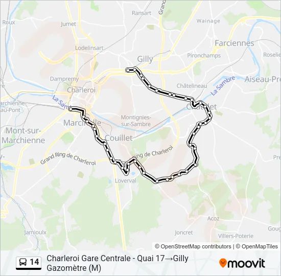 14 Bus Line Map