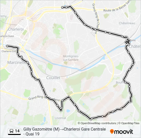 14 Bus Line Map