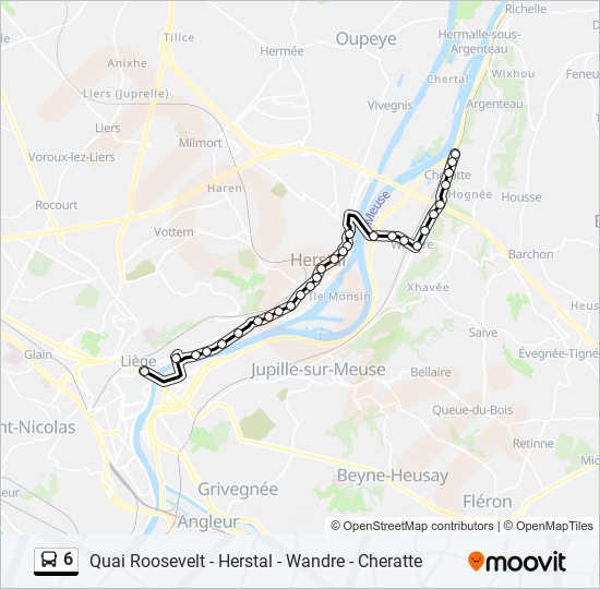 Plan de la ligne 6 de bus