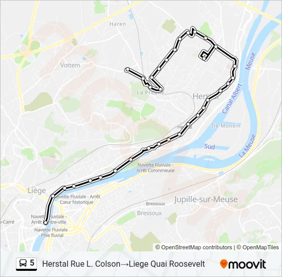 5 Bus Line Map