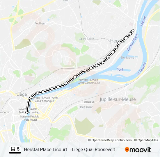 5 Bus Line Map