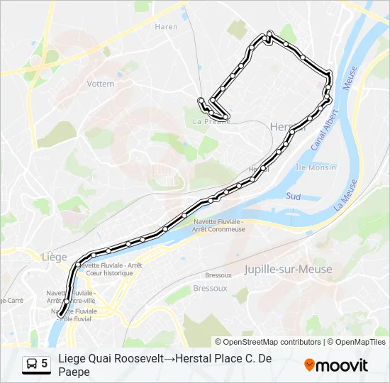 5 Bus Line Map
