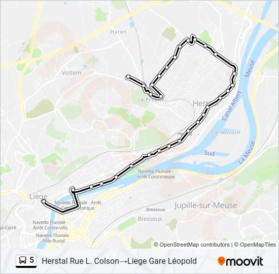 5 Bus Line Map